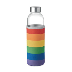 Bottiglia in vetro 500 ml con fodero colorate Multicolore - personalizzabile con logo