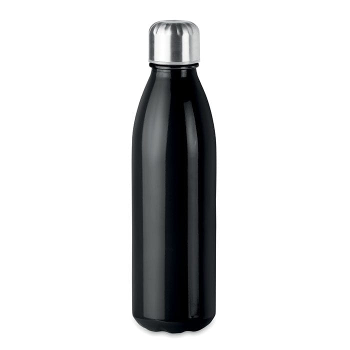 Bottiglia in vetro 500 ml colorate Nero - personalizzabile con logo