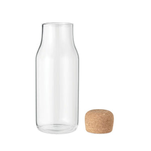 Bottiglia in vetro 600 ml con tappo in sughero trasparente - personalizzabile con logo