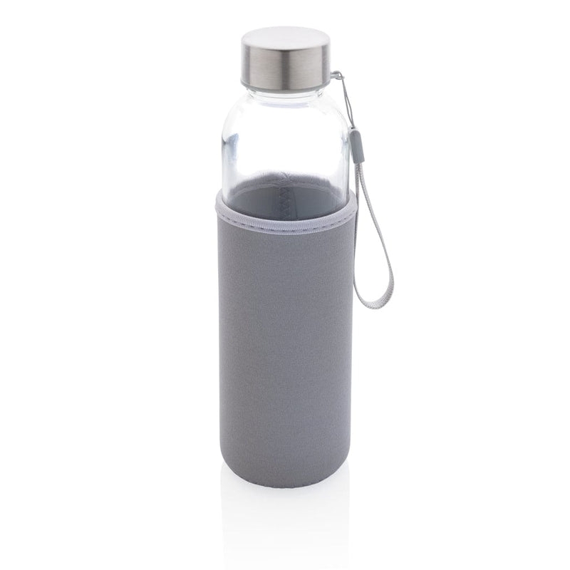 Bottiglia in vetro con manica in neoprene 500ml Colore: grigio €4.29 - P433.432