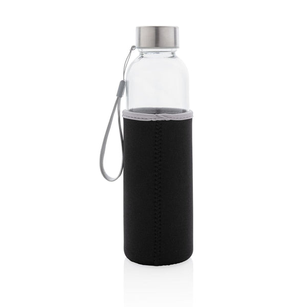 Bottiglia in vetro con manica in neoprene 500ml - personalizzabile con logo