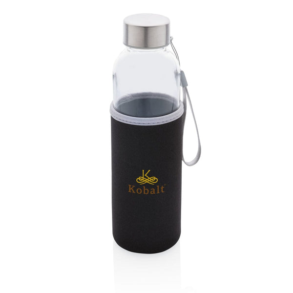 Bottiglia in vetro con manica in neoprene 500ml - personalizzabile con logo