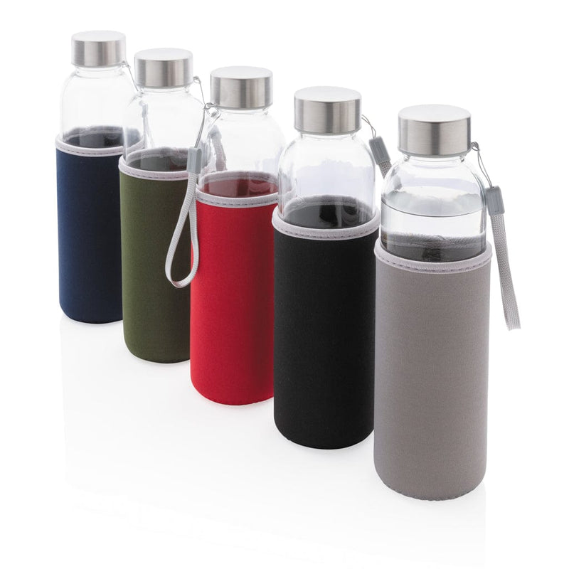 Bottiglia in vetro con manica in neoprene 500ml Colore: nero, grigio, rosso, blu, verde €4.29 - P433.431