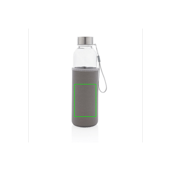 Bottiglia in vetro con manica in neoprene 500ml - personalizzabile con logo