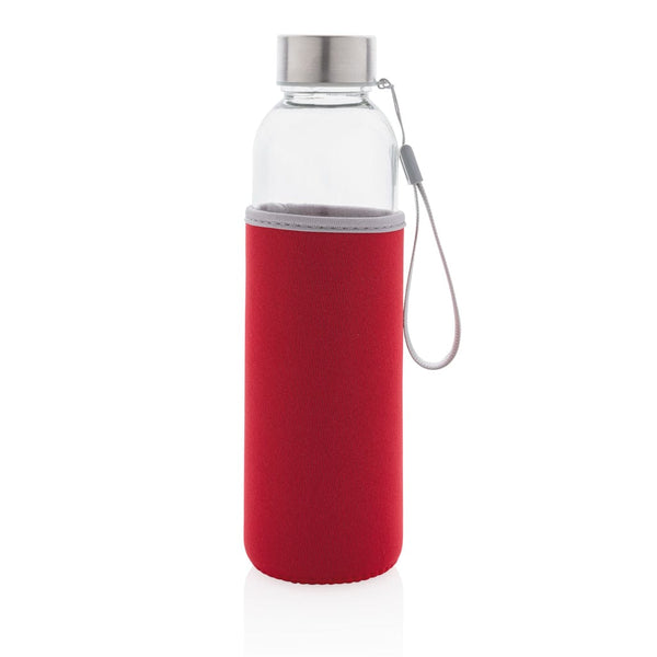 Bottiglia in vetro con manica in neoprene 500ml - personalizzabile con logo