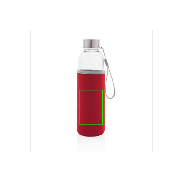 Bottiglia in vetro con manica in neoprene 500ml - personalizzabile con logo