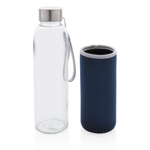 Bottiglia in vetro con manica in neoprene 500ml - personalizzabile con logo