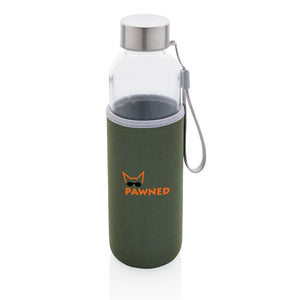 Bottiglia in vetro con manica in neoprene 500ml - personalizzabile con logo