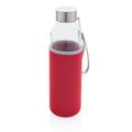 Bottiglia in vetro con manica in neoprene 500ml Colore: rosso €4.29 - P433.434