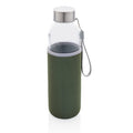 Bottiglia in vetro con manica in neoprene 500ml verde - personalizzabile con logo