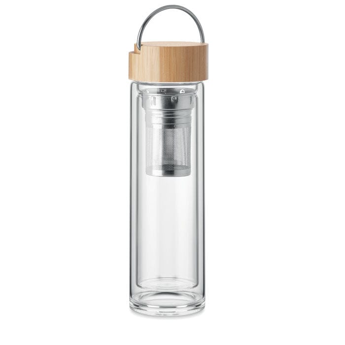 Bottiglia in vetro doppio strat trasparente - personalizzabile con logo