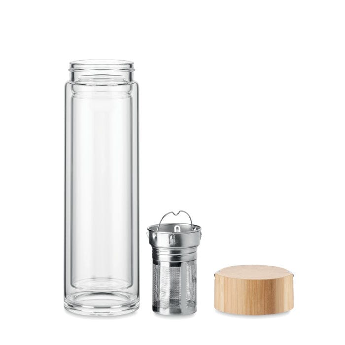 Bottiglia in vetro doppio strat trasparente - personalizzabile con logo