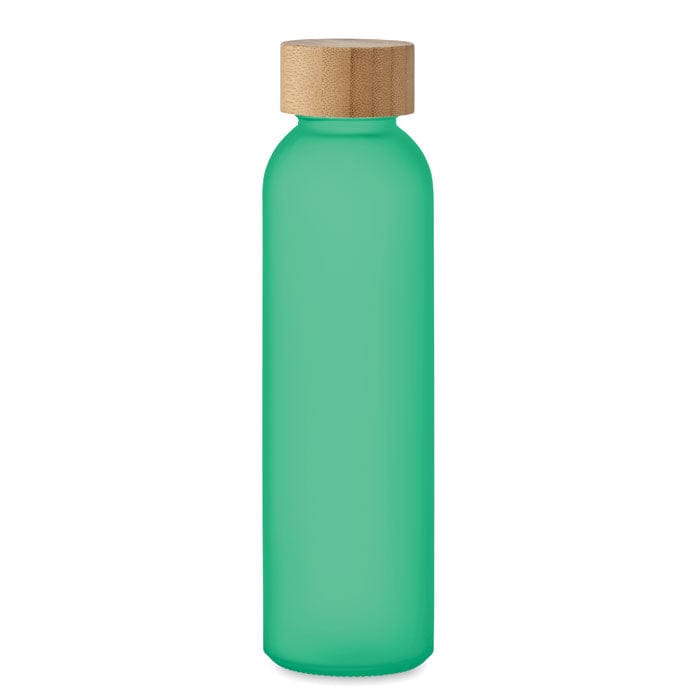 Bottiglia in vetro smerigliato verde - personalizzabile con logo
