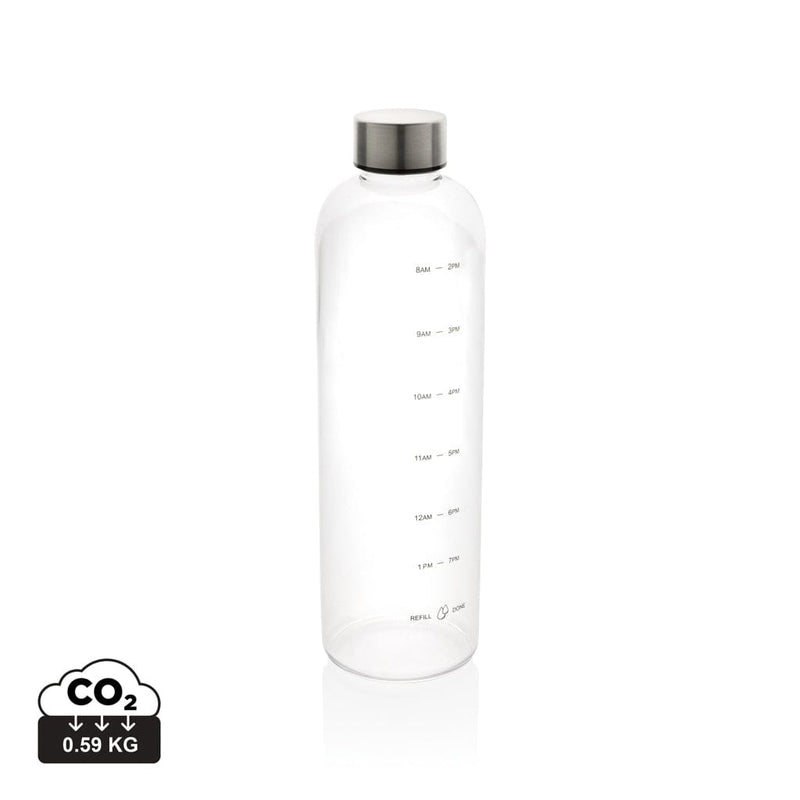 Bottiglia Motivational GRS RPET trasparente - personalizzabile con logo