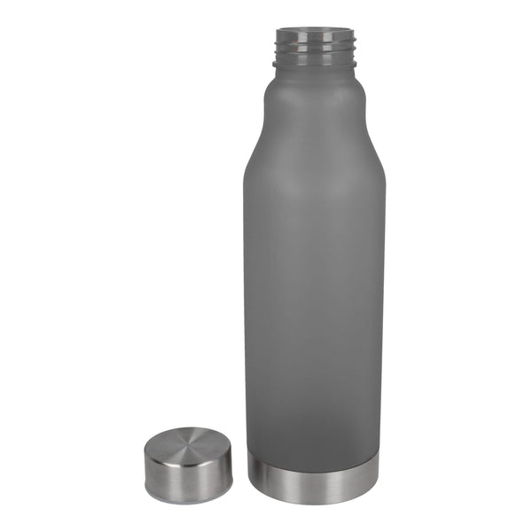Bottiglia R-PET effetto ghiaccio 600ml Satinata Nero - personalizzabile con logo