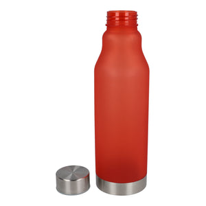 Bottiglia R-PET effetto ghiaccio 600ml Satinata Rosso - personalizzabile con logo