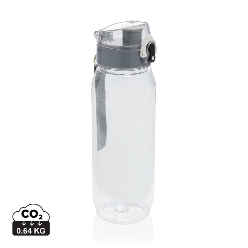 Bottiglia richiudibile Yade in RPET RCS antigoccia trasparente - personalizzabile con logo