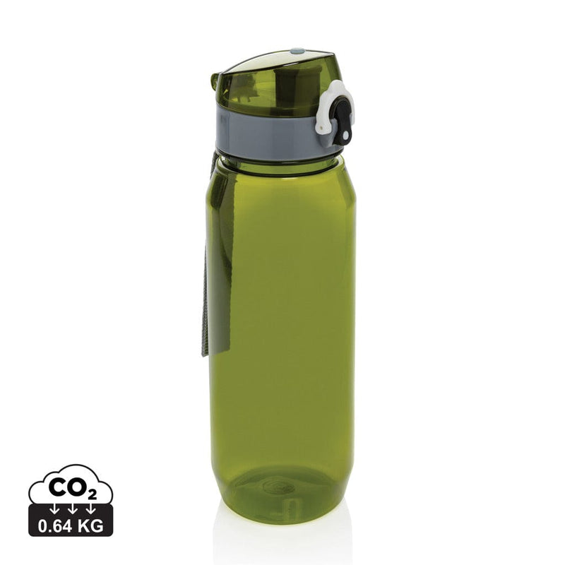 Bottiglia richiudibile Yade in RPET RCS antigoccia verde - personalizzabile con logo