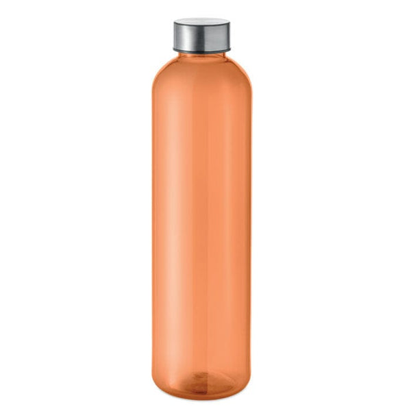 Bottiglia RPET 1000ml trasparente arancione - personalizzabile con logo