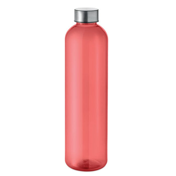 Bottiglia RPET 1000ml trasparente rosso - personalizzabile con logo
