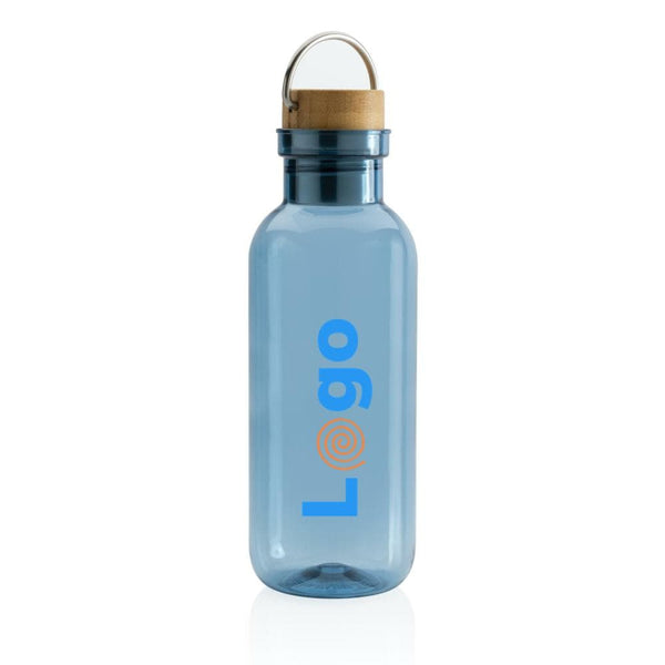 Bottiglia rPET GRS con manico e tappo in bambù FSC 680ml - personalizzabile con logo