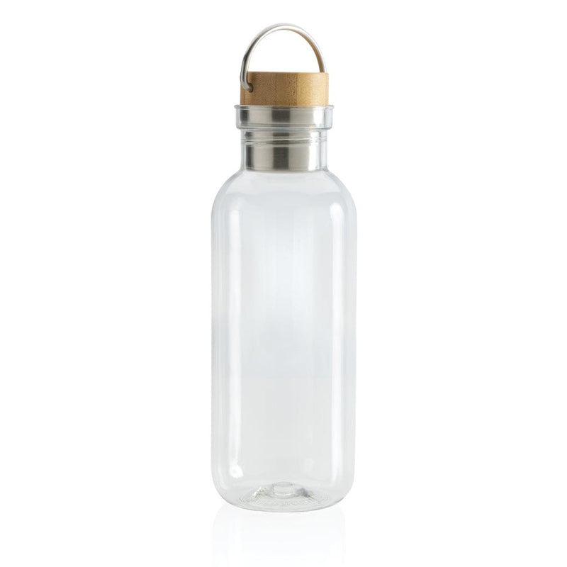 Bottiglia rPET GRS con manico e tappo in bambù FSC 680ml - personalizzabile con logo