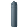 Bottiglia singolo strato 650 ml RE-INOX blu navy - personalizzabile con logo