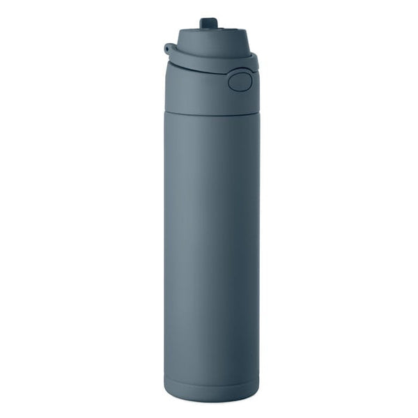 Bottiglia singolo strato 650 ml RE-INOX blu navy - personalizzabile con logo