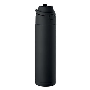 Bottiglia singolo strato 650 ml RE-INOX Nero - personalizzabile con logo
