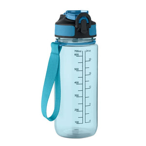 Bottiglia sport 700ml con misurino azzurro - personalizzabile con logo