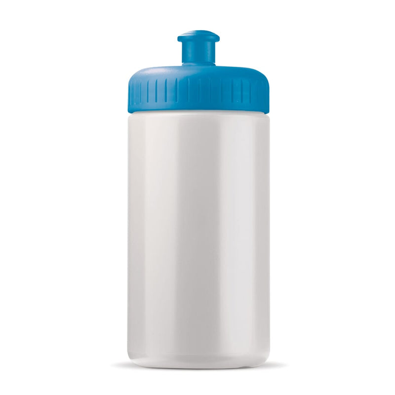 Bottiglia sport classic 500ml Bianco / blu - personalizzabile con logo