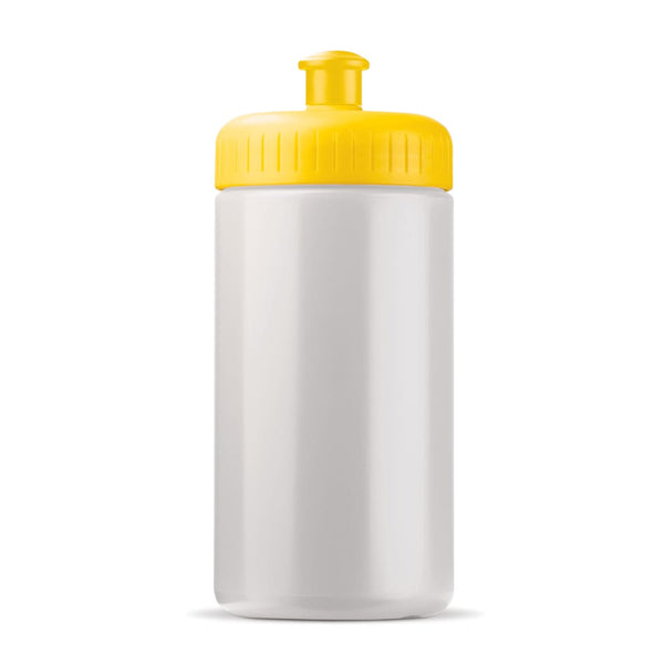 Bottiglia sport classic 500ml Bianco / Giallo - personalizzabile con logo