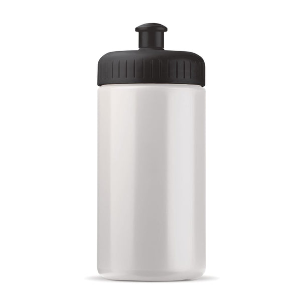 Bottiglia sport classic 500ml Bianco / nero - personalizzabile con logo