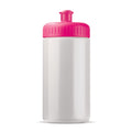 Bottiglia sport classic 500ml Bianco / rosa - personalizzabile con logo