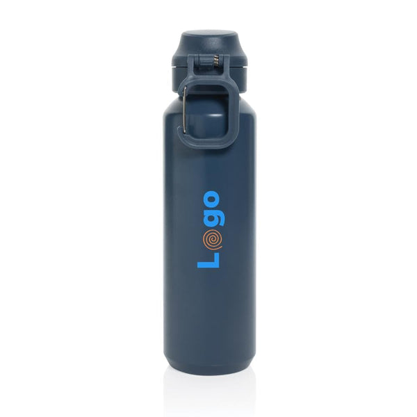 Bottiglia sport Via richiudibile in rAcciaio RCS 600ml - personalizzabile con logo