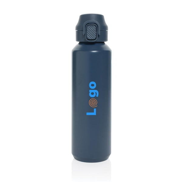 Bottiglia sport Via richiudibile in rAcciaio RCS 600ml - personalizzabile con logo