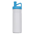 Bottiglia sportiva adventure 500ml Bianco / blu - personalizzabile con logo