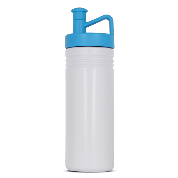 Bottiglia sportiva adventure 500ml Bianco / blu - personalizzabile con logo