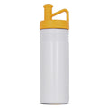 Bottiglia sportiva adventure 500ml Bianco / Giallo - personalizzabile con logo