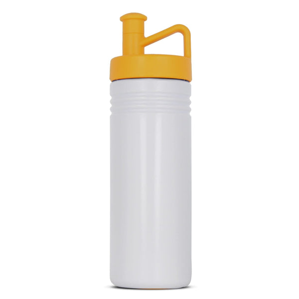 Bottiglia sportiva adventure 500ml Bianco / Giallo - personalizzabile con logo