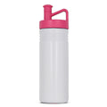 Bottiglia sportiva adventure 500ml Bianco / rosa - personalizzabile con logo