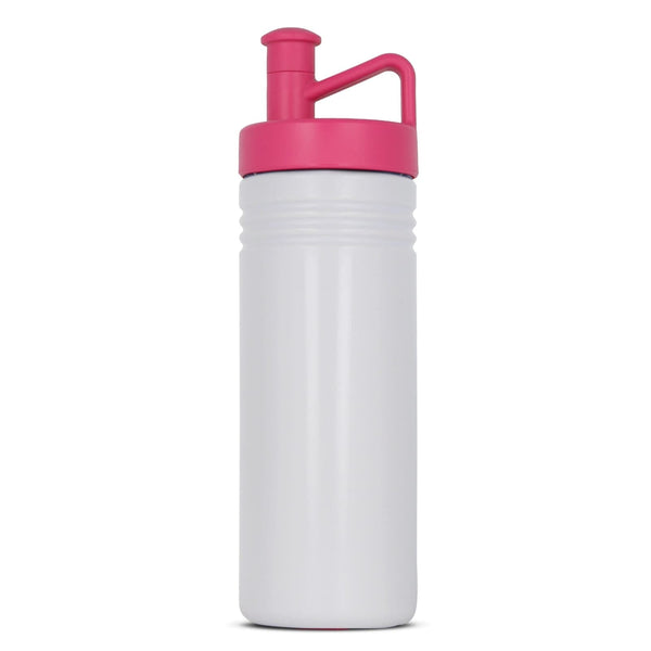 Bottiglia sportiva adventure 500ml Bianco / rosa - personalizzabile con logo