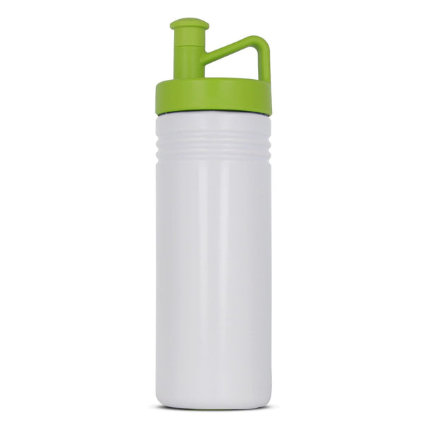 Bottiglia sportiva adventure 500ml Bianco/ verde calce - personalizzabile con logo