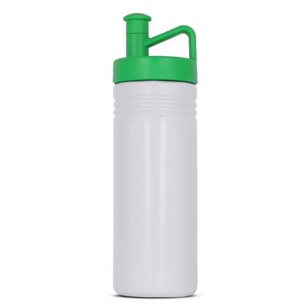 Bottiglia sportiva adventure 500ml Bianco / verde - personalizzabile con logo