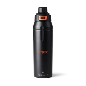 Bottiglia sportiva ermetica richiudibile Nordic Drift Trail nero - personalizzabile con logo