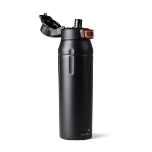 Bottiglia sportiva ermetica richiudibile Nordic Drift Trail nero - personalizzabile con logo