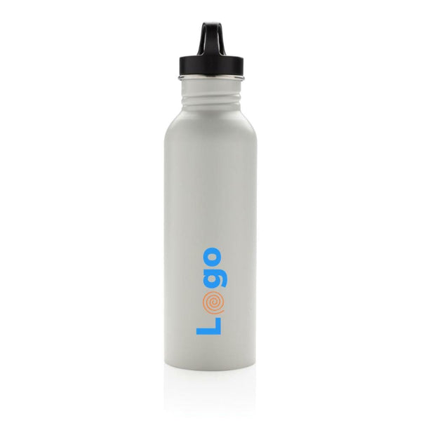 Bottiglia sportiva in acciaio inossidabile deluxe bianco - personalizzabile con logo