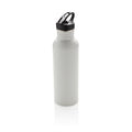Bottiglia sportiva in acciaio inossidabile deluxe bianco - personalizzabile con logo