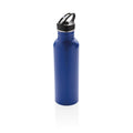 Bottiglia sportiva in acciaio inossidabile deluxe blu - personalizzabile con logo