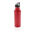 Bottiglia sportiva in acciaio inossidabile deluxe rosso - personalizzabile con logo